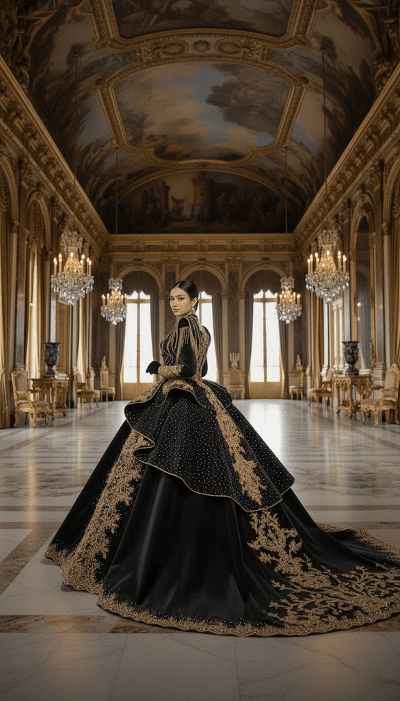 Close-up of intricate glass bead work on traditional Indonesian dress